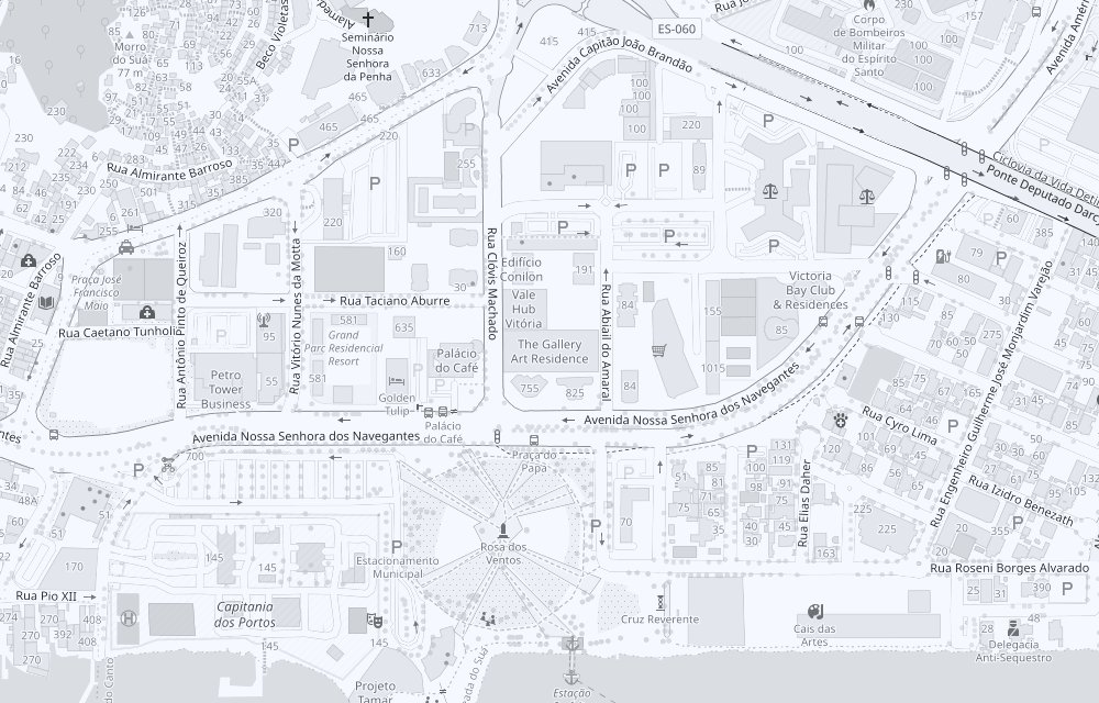 Mapa da Enseada do Suá, em Vitória, com a localização da APSE Ortopedia